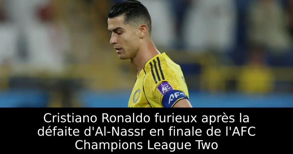 Cristiano Ronaldo furieux après la défaite d&rsquo;Al-Nassr en finale de l&rsquo;AFC Champions League Two