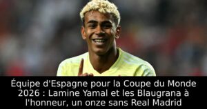Équipe d&rsquo;Espagne pour la Coupe du Monde 2026 : Lamine Yamal et les Blaugrana à l&rsquo;honneur, un onze sans Real Madrid