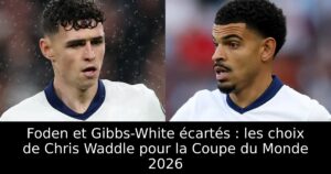 Foden et Gibbs-White écartés : les choix de Chris Waddle pour la Coupe du Monde 2026