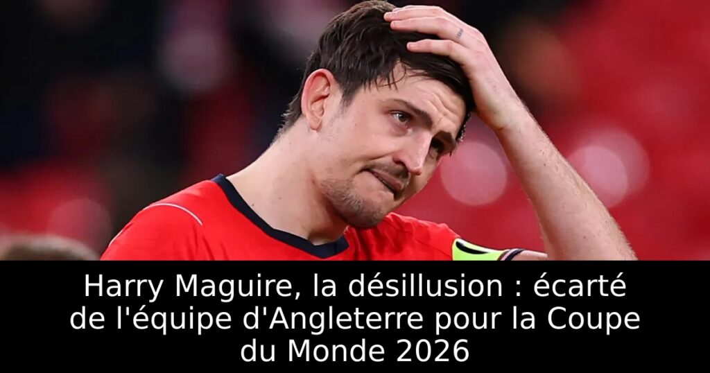 Harry Maguire, la désillusion : écarté de l&rsquo;équipe d&rsquo;Angleterre pour la Coupe du Monde 2026