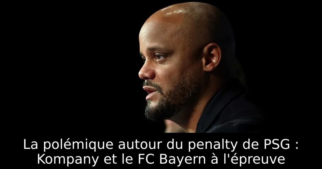 La polémique autour du penalty de PSG : Kompany et le FC Bayern à l&rsquo;épreuve