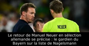 Le retour de Manuel Neuer en sélection allemande se précise : le gardien du Bayern sur la liste de Nagelsmann