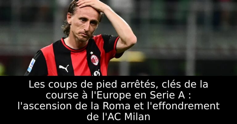 Les coups de pied arrêtés, clés de la course à l'Europe en Serie A : l'ascension de la Roma et l'effondrement de l'AC Milan
