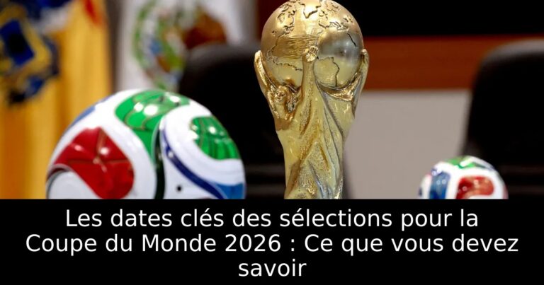 Les dates clés des sélections pour la Coupe du Monde 2026 : Ce que vous devez savoir