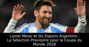 Lionel Messi et les Espoirs Argentins : La Sélection Provisoire pour la Coupe du Monde 2026