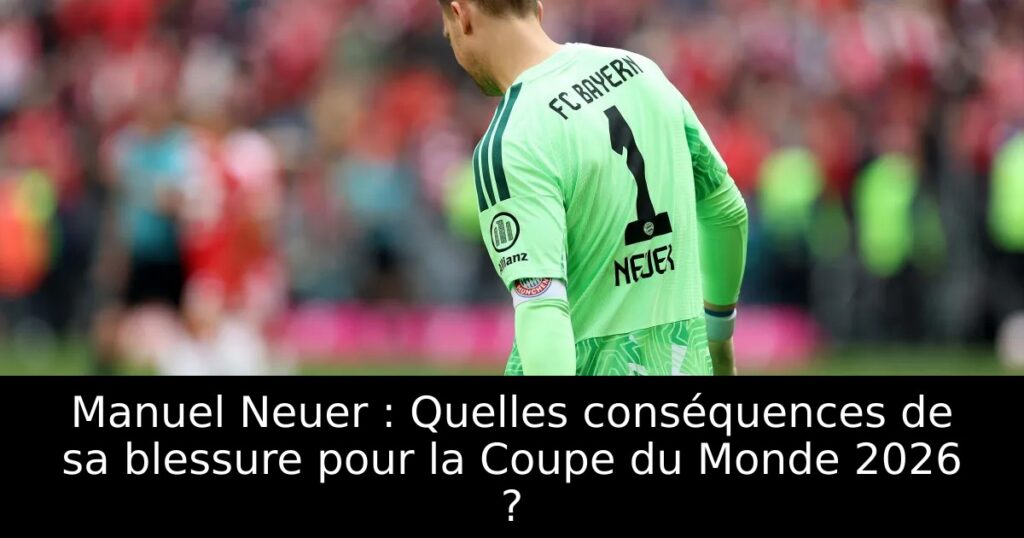 Manuel Neuer : Quelles conséquences de sa blessure pour la Coupe du Monde 2026 ?