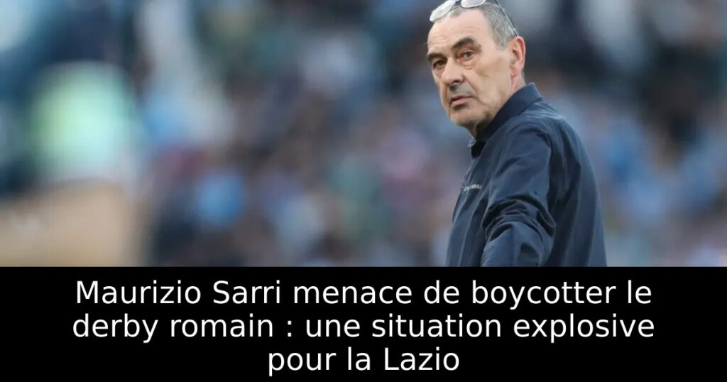 Maurizio Sarri menace de boycotter le derby romain : une situation explosive pour la Lazio