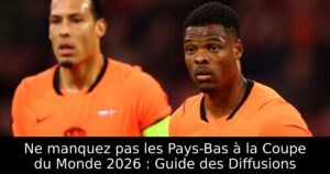 Ne manquez pas les Pays-Bas à la Coupe du Monde 2026 : Guide des Diffusions