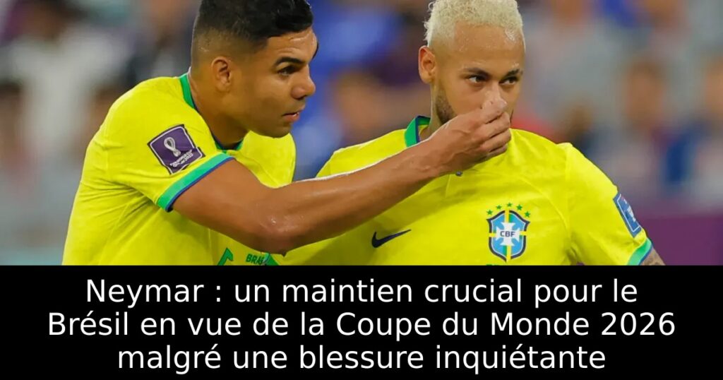 Neymar : un maintien crucial pour le Brésil en vue de la Coupe du Monde 2026 malgré une blessure inquiétante