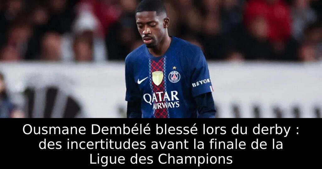 Ousmane Dembélé blessé lors du derby : des incertitudes avant la finale de la Ligue des Champions
