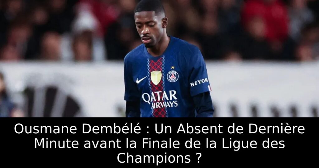 Ousmane Dembélé : Un Absent de Dernière Minute avant la Finale de la Ligue des Champions ?