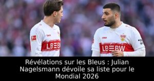 Révélations sur les Bleus : Julian Nagelsmann dévoile sa liste pour le Mondial 2026