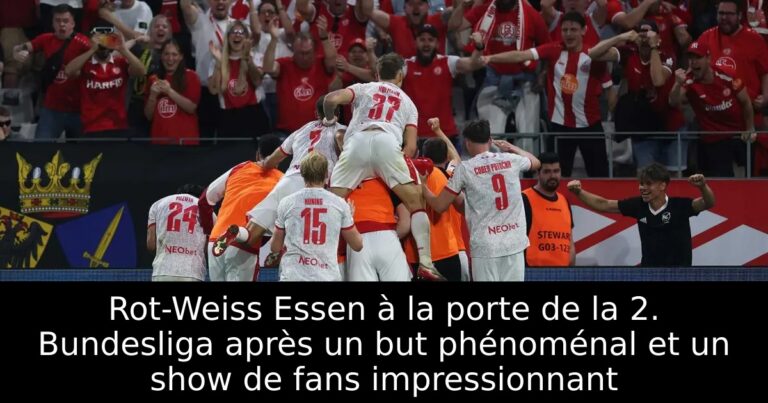 Rot-Weiss Essen à la porte de la 2. Bundesliga après un but phénoménal et un show de fans impressionnant