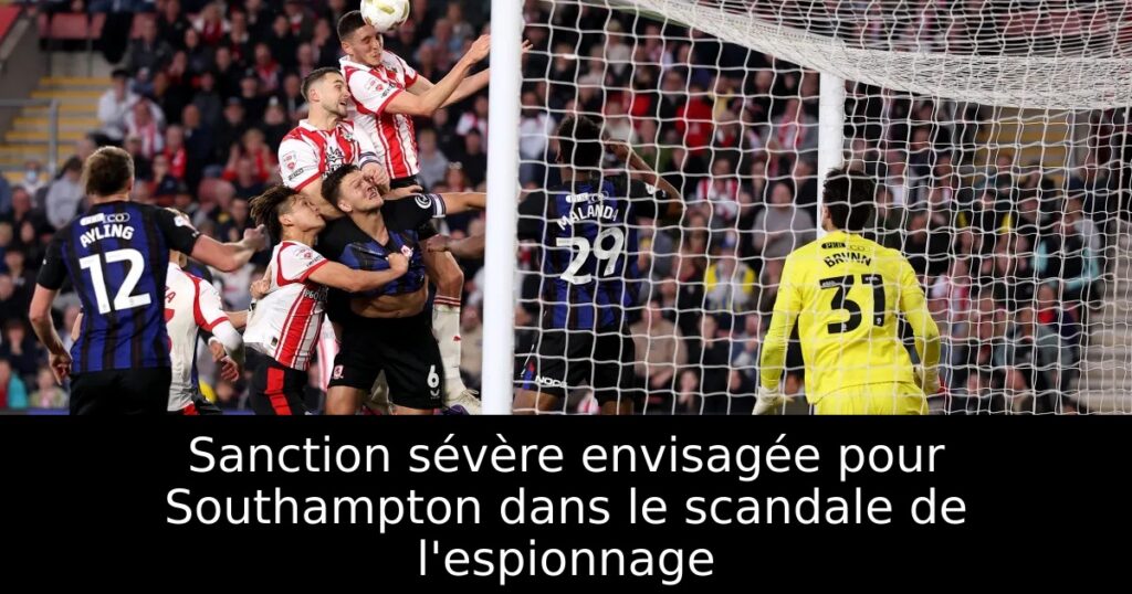 Sanction sévère envisagée pour Southampton dans le scandale de l&rsquo;espionnage