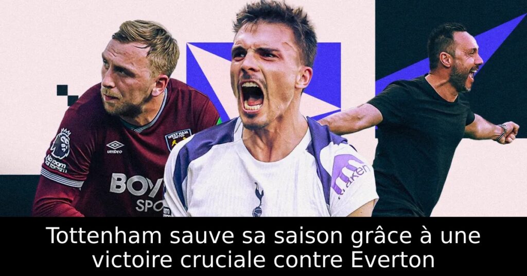 Tottenham sauve sa saison grâce à une victoire cruciale contre Everton