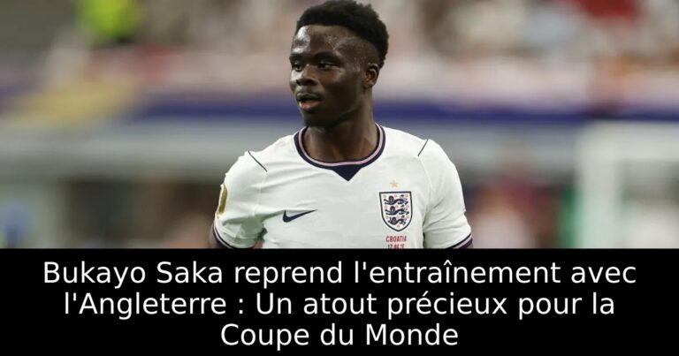 Bukayo Saka reprend l'entraînement avec l'Angleterre : Un atout précieux pour la Coupe du Monde