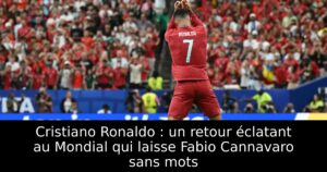 Cristiano Ronaldo : un retour éclatant au Mondial qui laisse Fabio Cannavaro sans mots