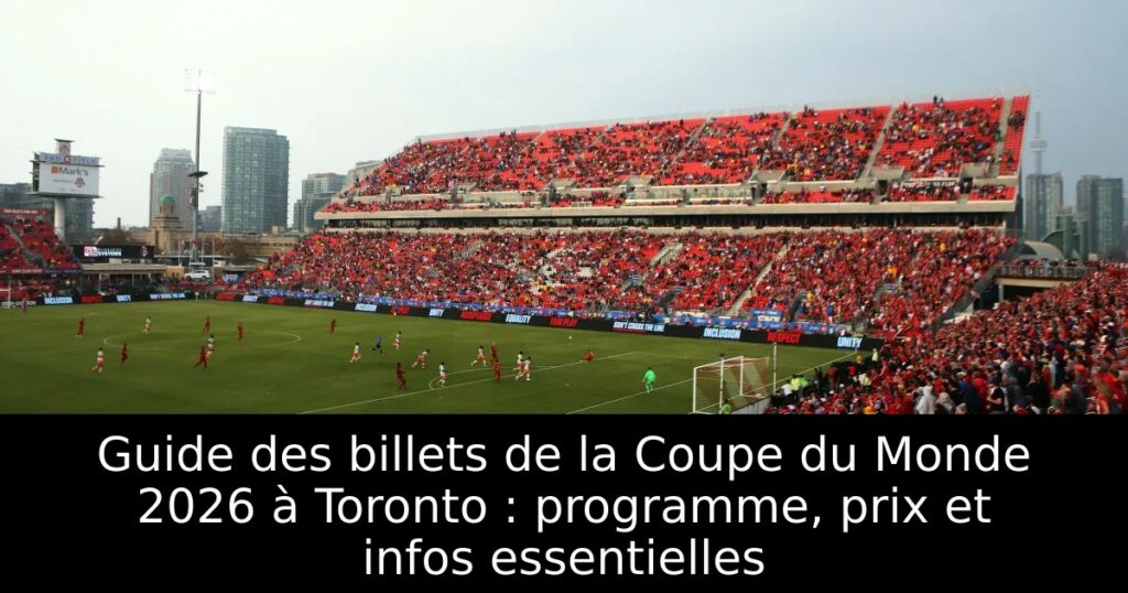 Guide des billets de la Coupe du Monde 2026 à Toronto : programme, prix et infos essentielles