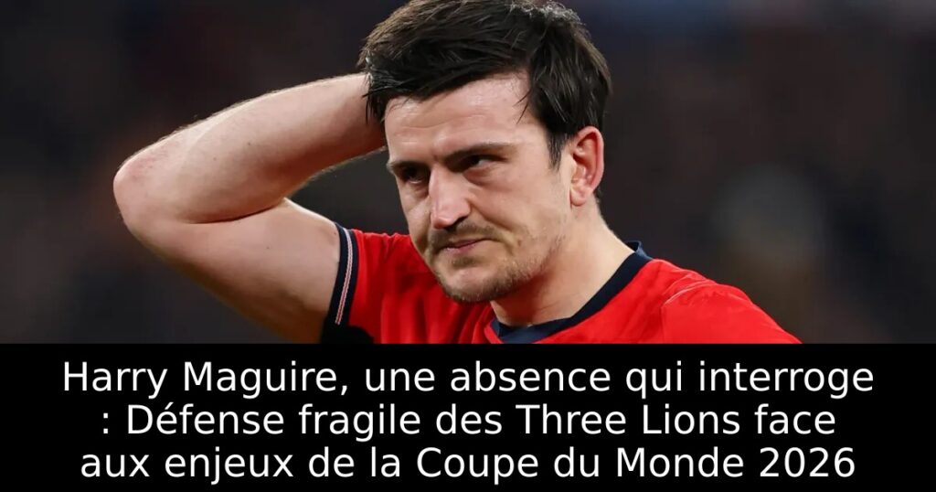 Harry Maguire, une absence qui interroge : Défense fragile des Three Lions face aux enjeux de la Coupe du Monde 2026