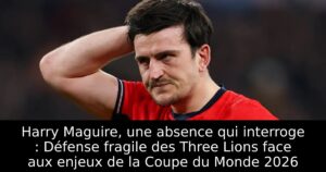 Harry Maguire, une absence qui interroge : Défense fragile des Three Lions face aux enjeux de la Coupe du Monde 2026