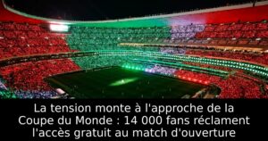 La tension monte à l&rsquo;approche de la Coupe du Monde : 14 000 fans réclament l&rsquo;accès gratuit au match d&rsquo;ouverture
