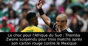 Le choc pour l&rsquo;Afrique du Sud : Themba Zwane suspendu pour trois matchs après son carton rouge contre le Mexique