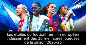 Les étoiles du football féminin européen : classement des 30 meilleures joueuses de la saison 2025-26