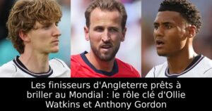 Les finisseurs d&rsquo;Angleterre prêts à briller au Mondial : le rôle clé d&rsquo;Ollie Watkins et Anthony Gordon