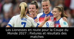 Les Lionesses en route pour la Coupe du Monde 2027 : Fixtures et résultats des matches