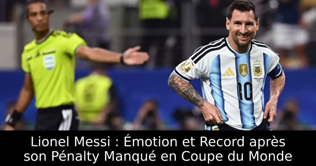 Lionel Messi : Émotion et Record après son Pénalty Manqué en Coupe du Monde