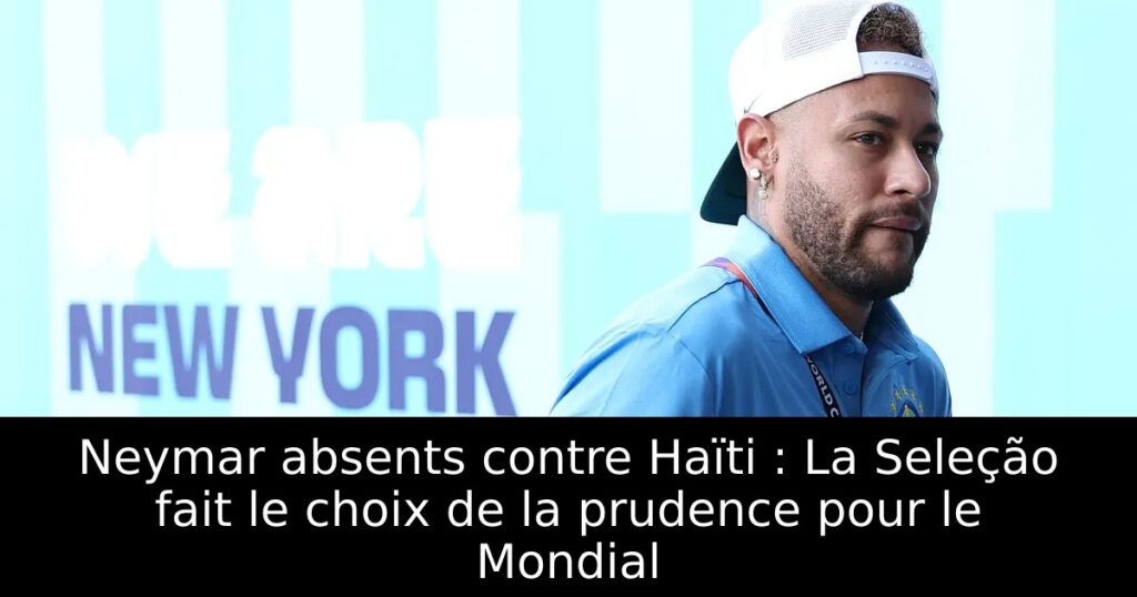 Neymar absents contre Haïti : La Seleção fait le choix de la prudence pour le Mondial