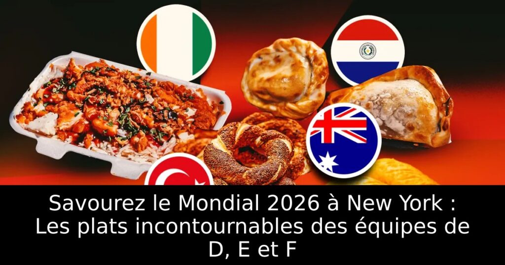 Savourez le Mondial 2026 à New York : Les plats incontournables des équipes de D, E et F