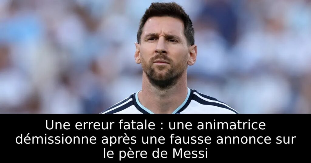 Une erreur fatale : une animatrice démissionne après une fausse annonce sur le père de Messi