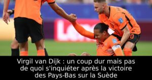 Virgil van Dijk : un coup dur mais pas de quoi s&rsquo;inquiéter après la victoire des Pays-Bas sur la Suède
