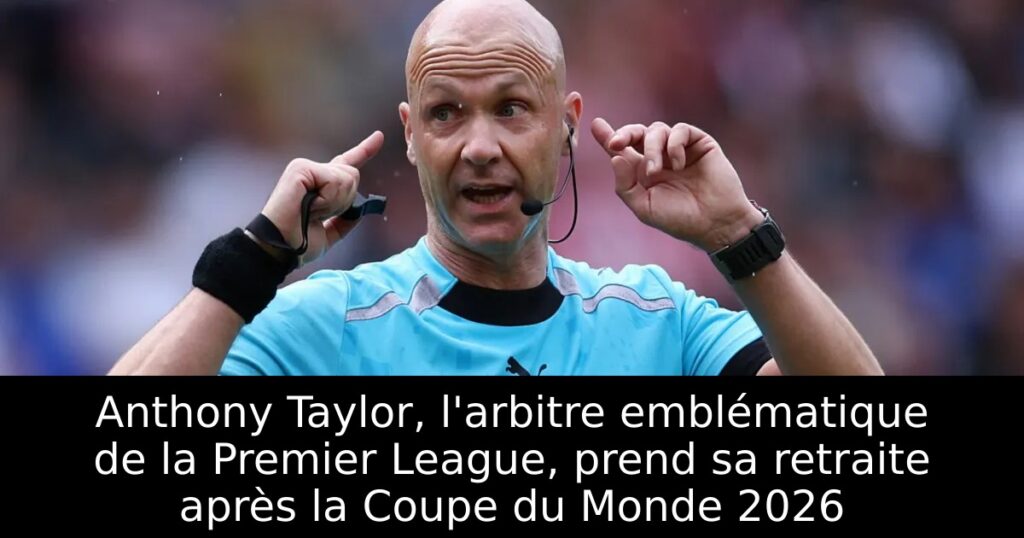 Anthony Taylor, l&rsquo;arbitre emblématique de la Premier League, prend sa retraite après la Coupe du Monde 2026