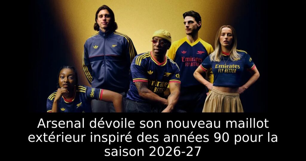 Arsenal dévoile son nouveau maillot extérieur inspiré des années 90 pour la saison 2026-27