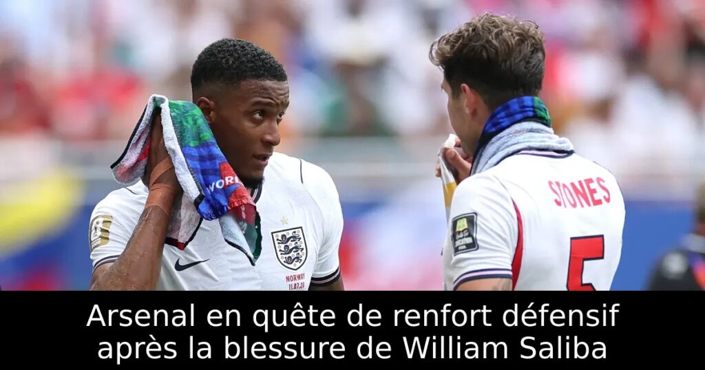 Arsenal en quête de renfort défensif après la blessure de William Saliba