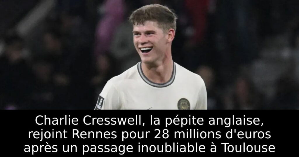 Charlie Cresswell, la pépite anglaise, rejoint Rennes pour 28 millions d&rsquo;euros après un passage inoubliable à Toulouse