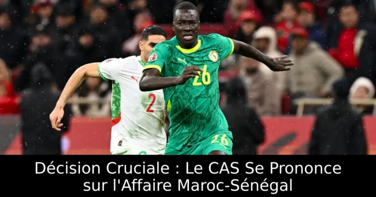 Décision Cruciale : Le CAS Se Prononce sur l'Affaire Maroc-Sénégal