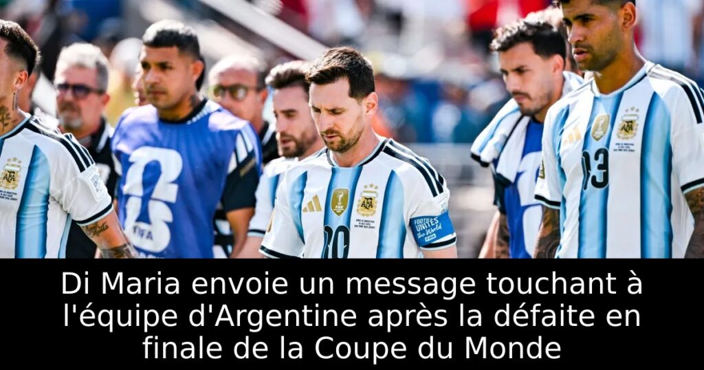 Di Maria envoie un message touchant à l&rsquo;équipe d&rsquo;Argentine après la défaite en finale de la Coupe du Monde