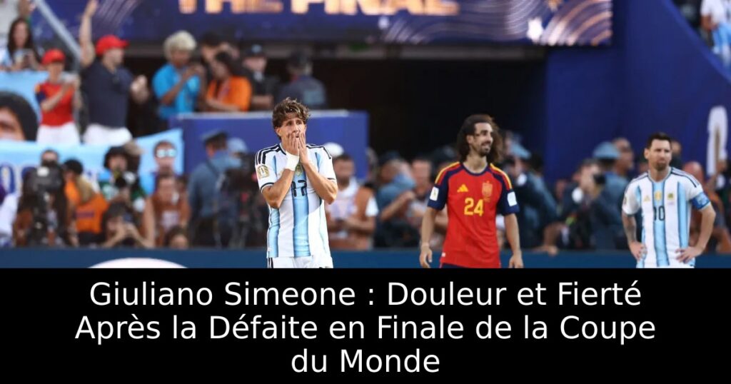 Giuliano Simeone : Douleur et Fierté Après la Défaite en Finale de la Coupe du Monde