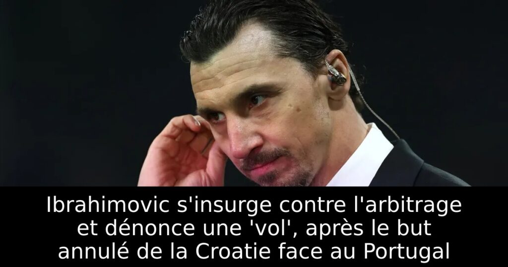Ibrahimovic s&rsquo;insurge contre l&rsquo;arbitrage et dénonce une &lsquo;vol&rsquo;, après le but annulé de la Croatie face au Portugal
