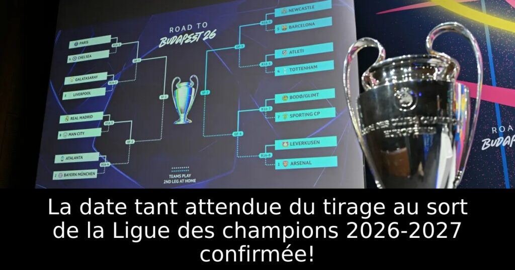 La date tant attendue du tirage au sort de la Ligue des champions 2026-2027 confirmée!