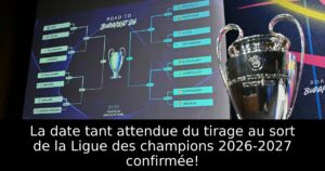 La date tant attendue du tirage au sort de la Ligue des champions 2026-2027 confirmée!