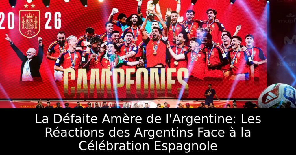 La Défaite Amère de l&rsquo;Argentine: Les Réactions des Argentins Face à la Célébration Espagnole