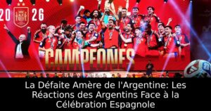 La Défaite Amère de l&rsquo;Argentine: Les Réactions des Argentins Face à la Célébration Espagnole