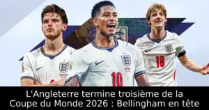 L&rsquo;Angleterre termine troisième de la Coupe du Monde 2026 : Bellingham en tête