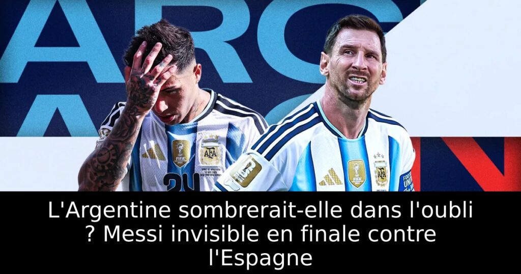 L&rsquo;Argentine sombrerait-elle dans l&rsquo;oubli ? Messi invisible en finale contre l&rsquo;Espagne