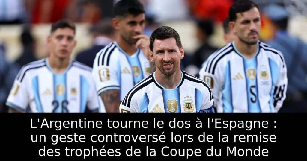 L&rsquo;Argentine tourne le dos à l&rsquo;Espagne : un geste controversé lors de la remise des trophées de la Coupe du Monde