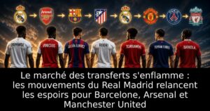 Le marché des transferts s&rsquo;enflamme : les mouvements du Real Madrid relancent les espoirs pour Barcelone, Arsenal et Manchester United